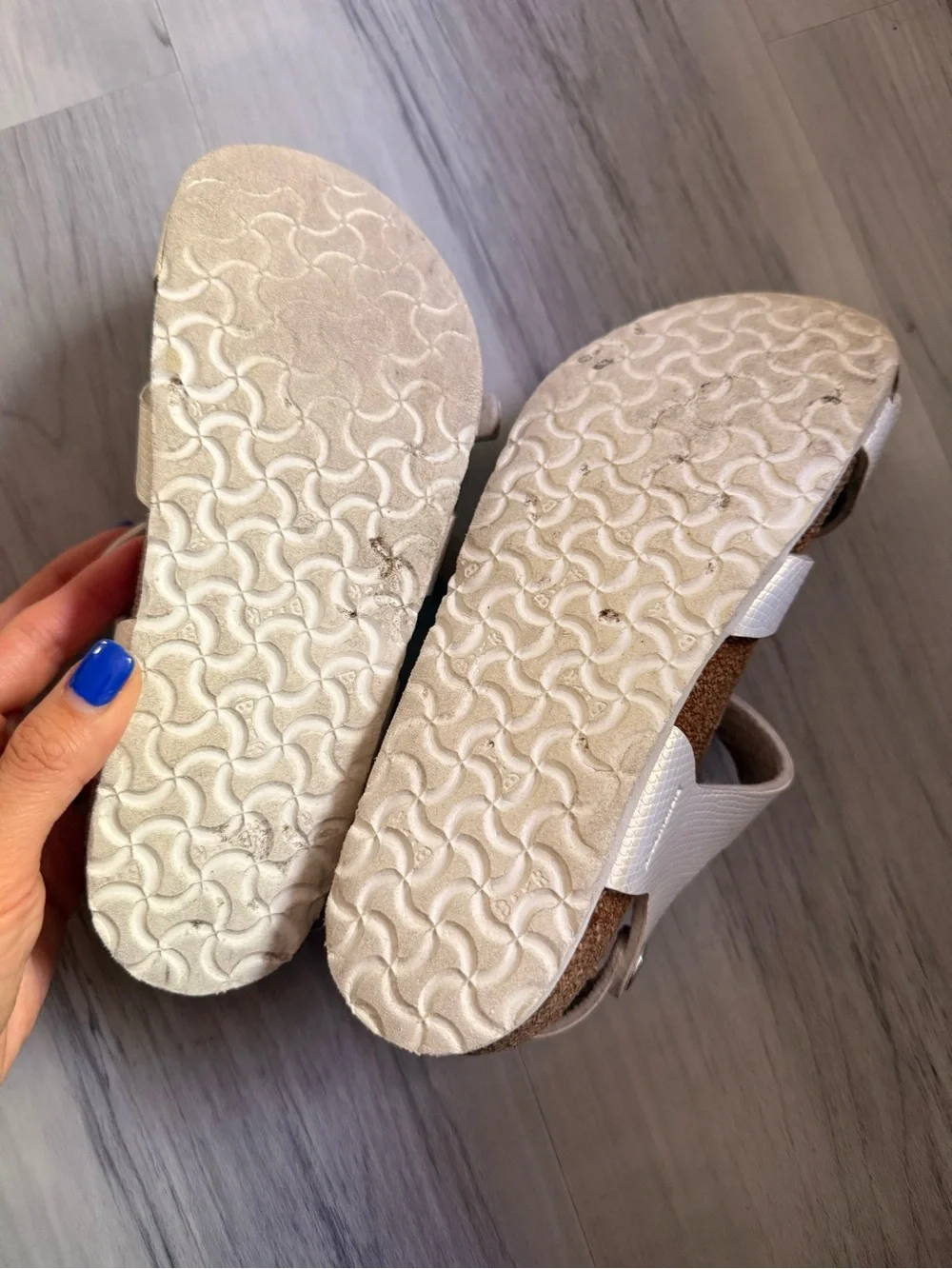 Birkenstock Kids White Buckle Strap Sandals